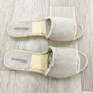 Panna Canvas Mint & Rose Olivia Slide Espadrille Sandals